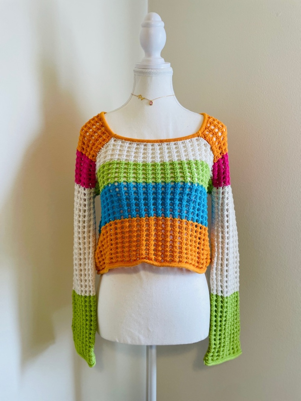 |Wild Fable| Women’s Color-Blocked Crochet Sweater
